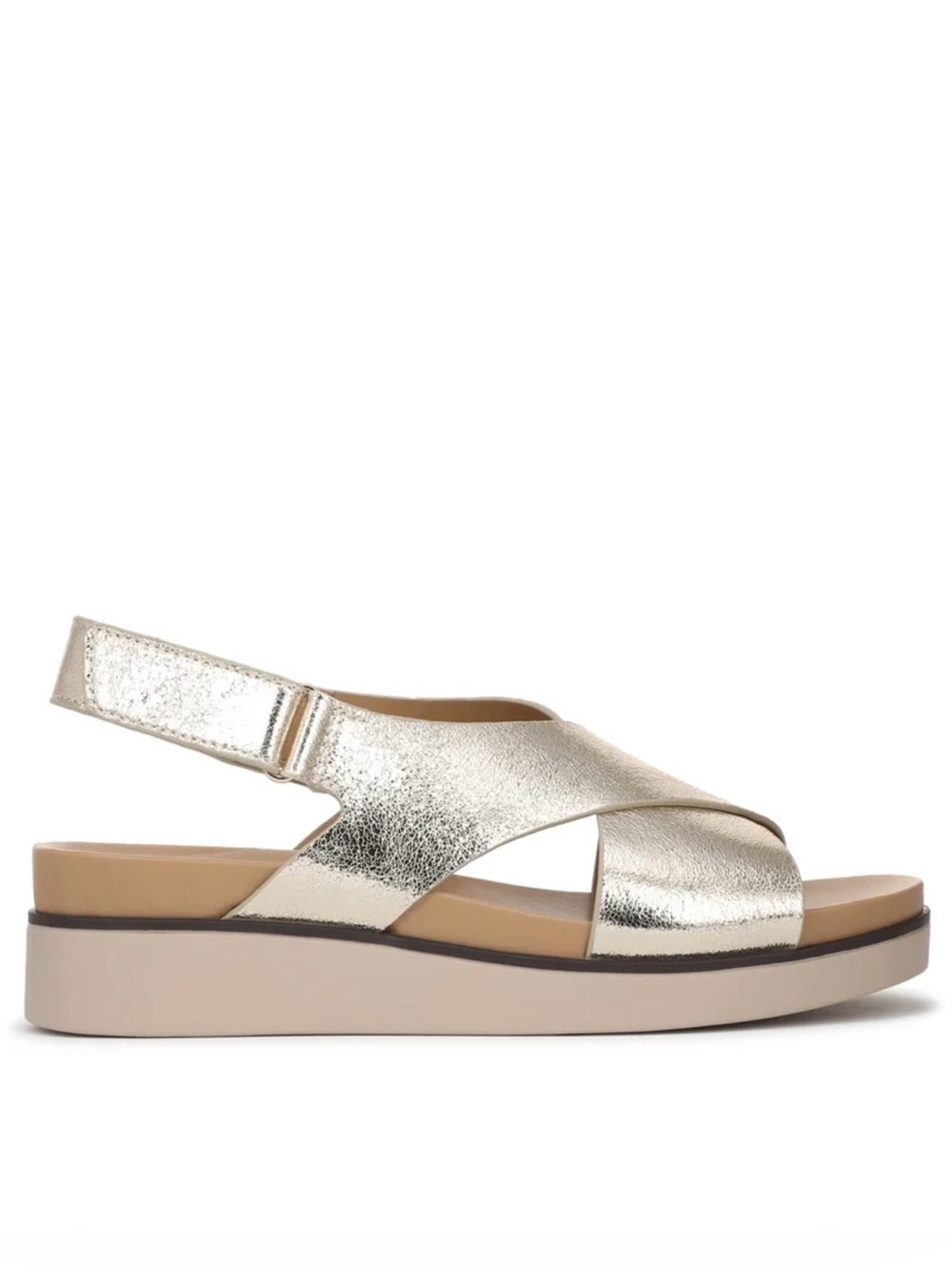Comfort Metallic Slingback Sandal - Gold